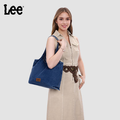 LEE63-001    LEE  Denim Canvas Tote Bag/Shoulder Bag - Dark Jean