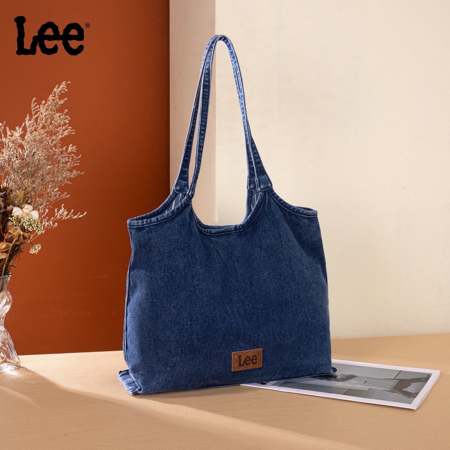 LEE63-001    LEE  Denim Canvas Tote Bag/Shoulder Bag - Dark Jean