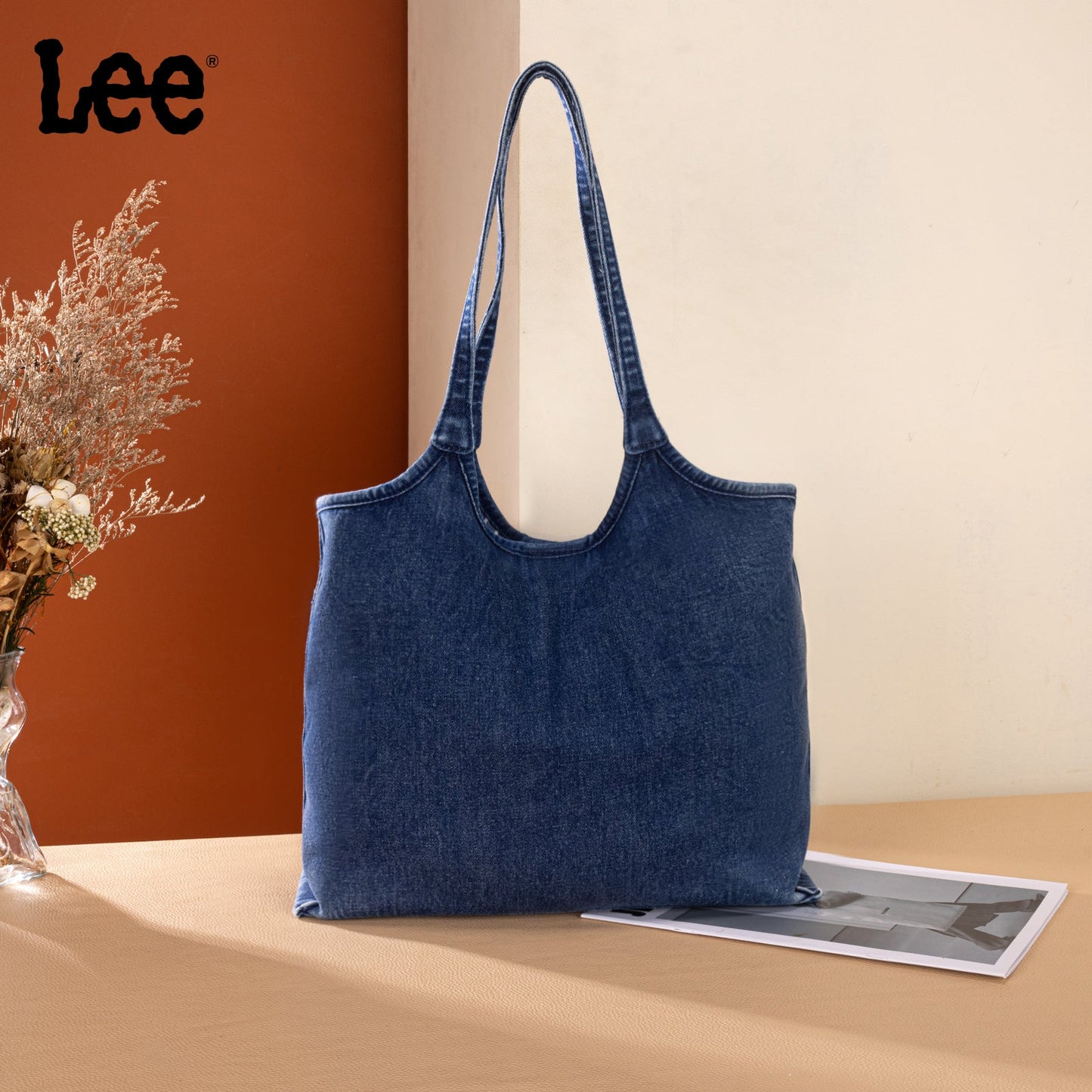 LEE63-001    LEE  Denim Canvas Tote Bag/Shoulder Bag - Dark Jean