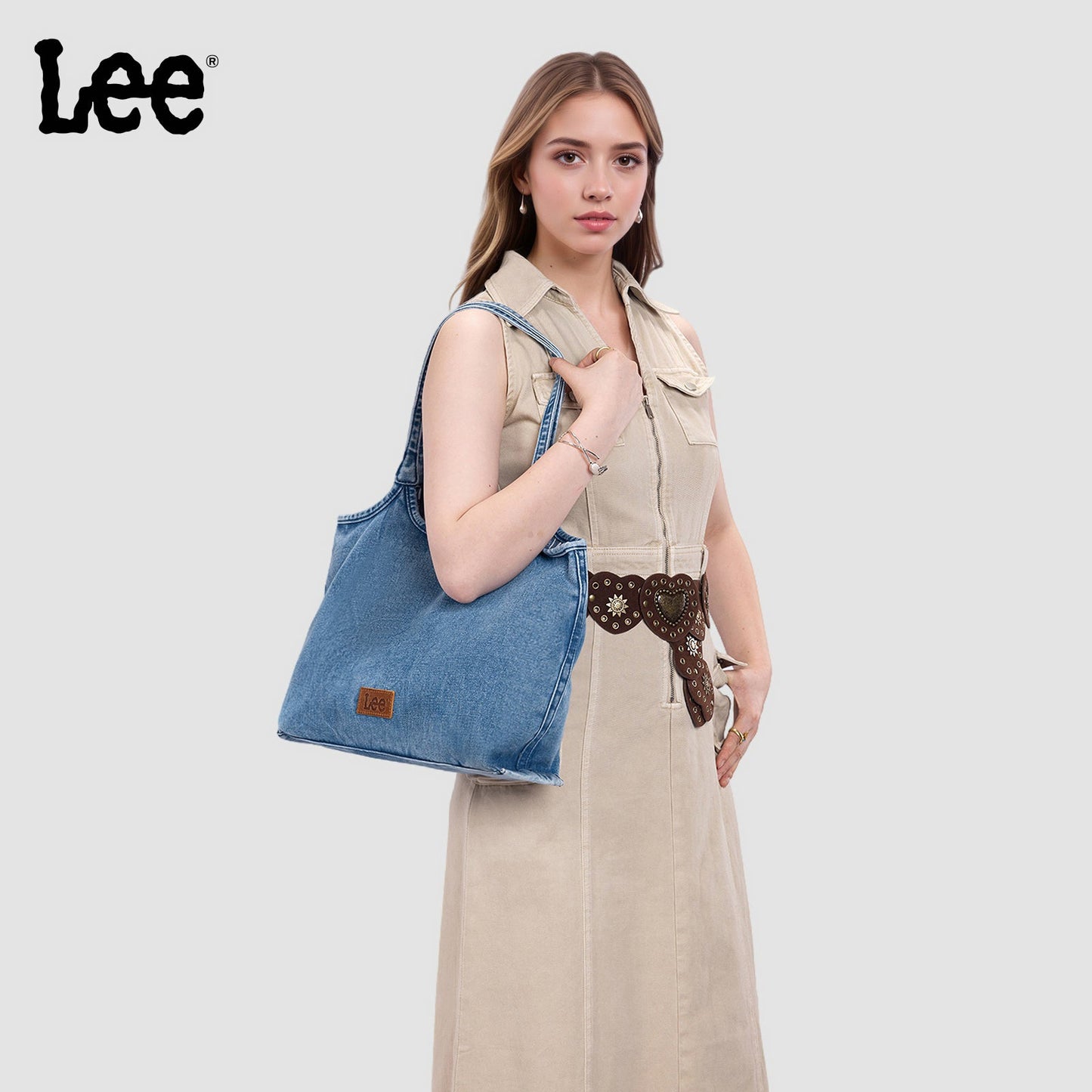 LEE63-001    LEE  Denim Canvas Tote Bag/Shoulder Bag - Jean