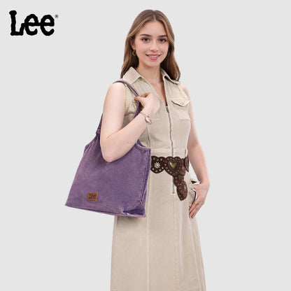 LEE63-001    LEE  Denim Canvas Tote Bag/Shoulder Bag - Light Purple