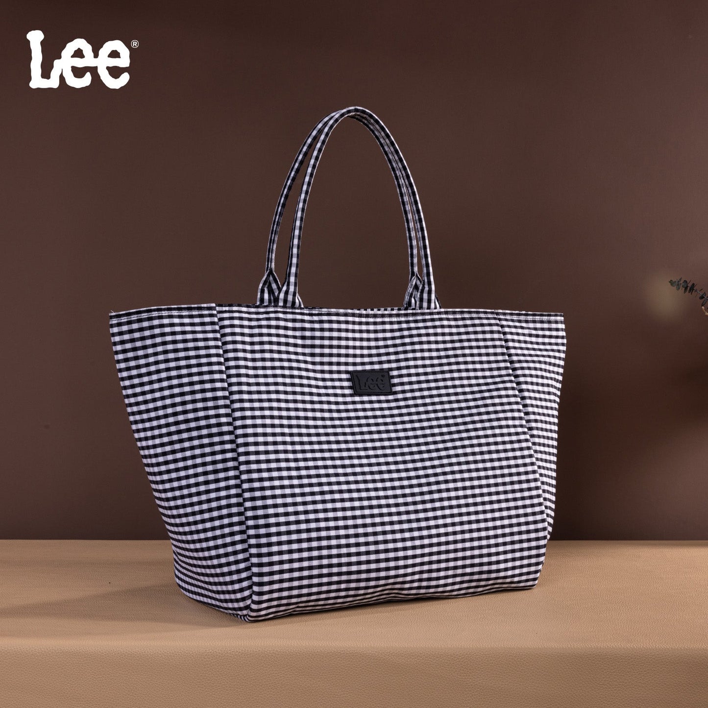 LEE64-001  LEE Plaid Cotton Tote/ Extra Large Tote