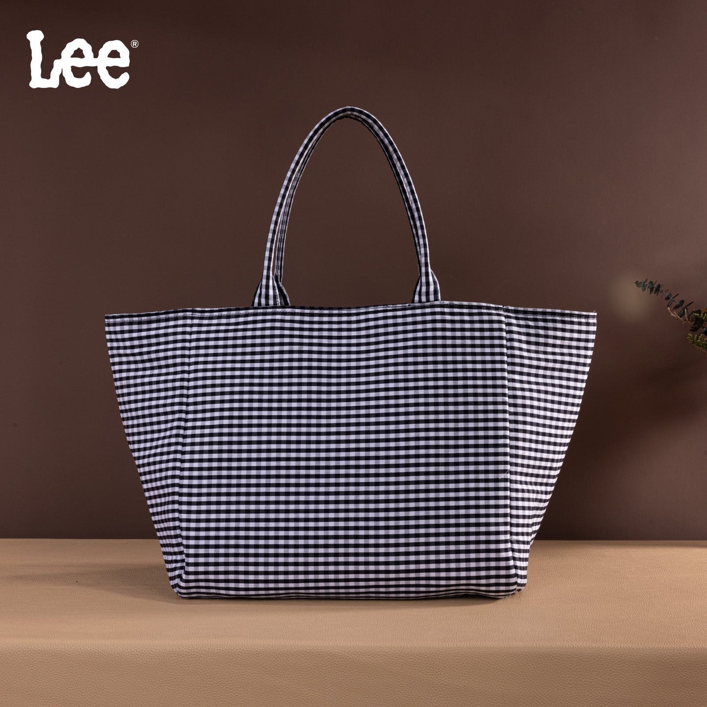 LEE64-001  LEE Plaid Cotton Tote/ Extra Large Tote
