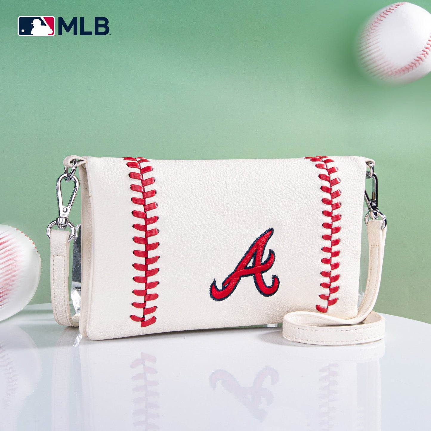 MLB-AB106   MLB Atlanta Braves Team Bi-Fold Clutch/Crossbody