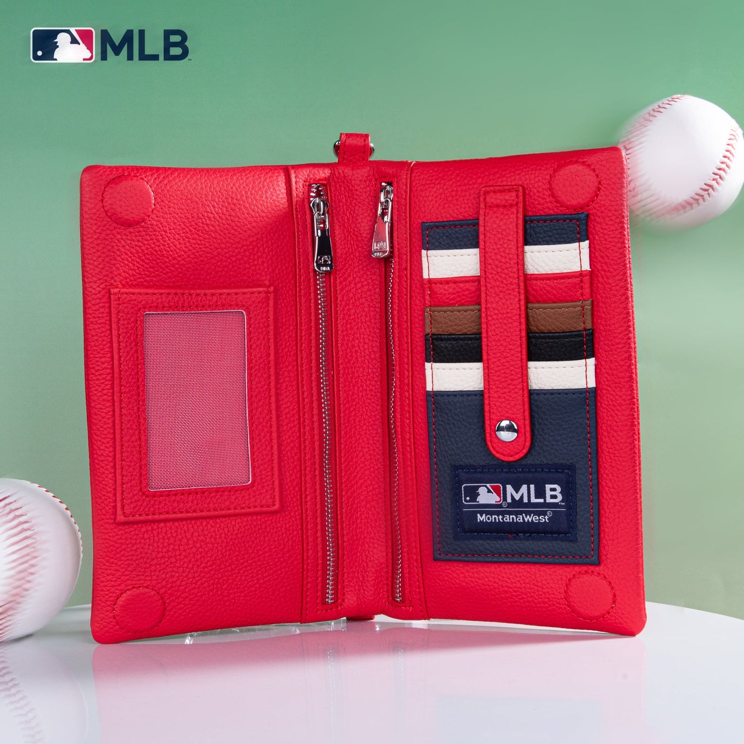 MLB-AB106   MLB Atlanta Braves Team Bi-Fold Clutch/Crossbody