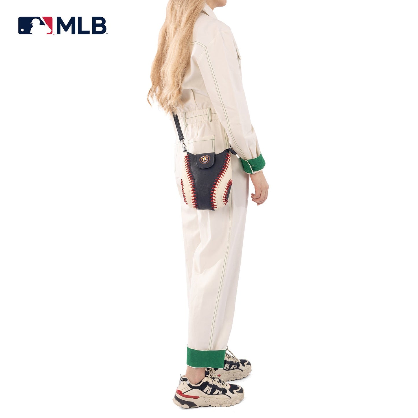 MLB-HA105  MLB Houston Astros Team  Baseball Stitch Crossbody -Navy