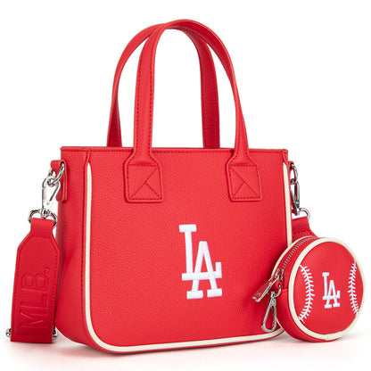 MLB-LA103   MLB  Los Angeles Dodgers Team Tote/Crossbody with Baseball Coin Pouch