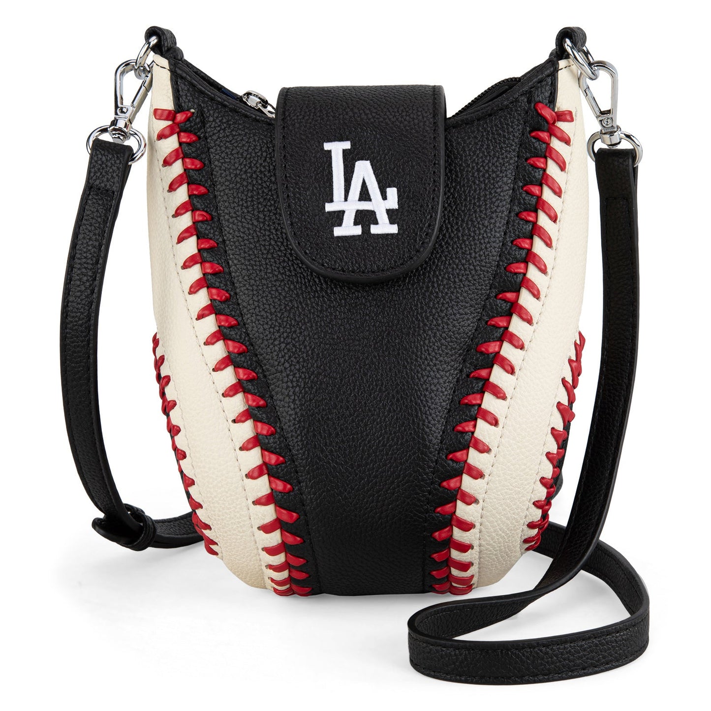 MLB-LA105   MLB Los Angeles Dodgers Team Baseball Stitch Crossbody - Black