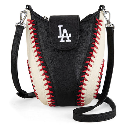 MLB-LA105   MLB Los Angeles Dodgers Team Baseball Stitch Crossbody - Black