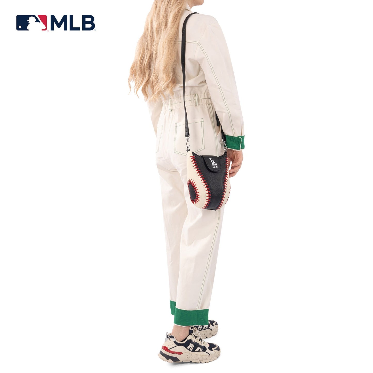 MLB-LA105   MLB Los Angeles Dodgers Team Baseball Stitch Crossbody - Black