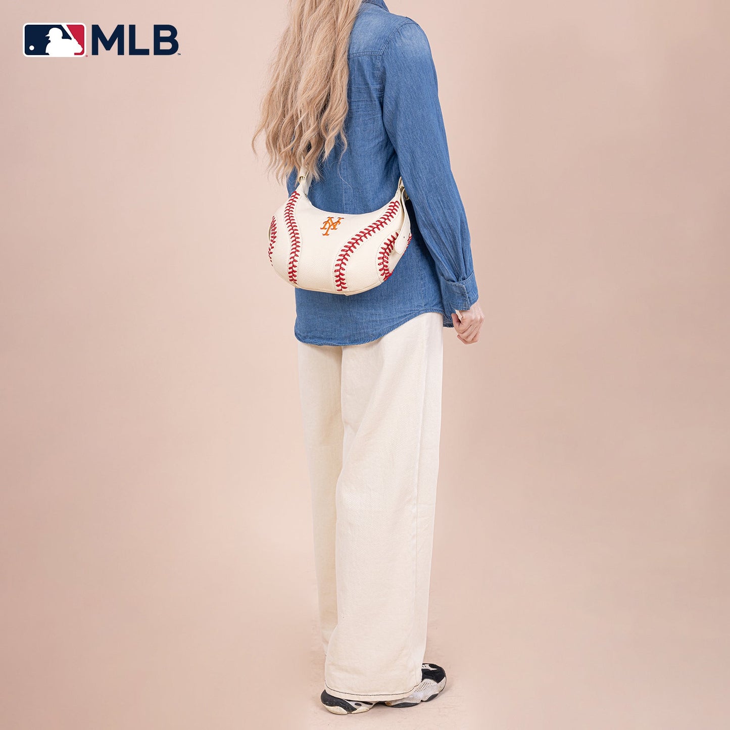 MLB-MT101  MLB New York Mets Team Hobo Bag/Shoulder Bag