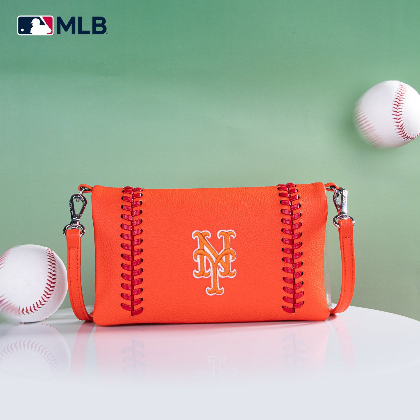 MLB-MT106  MLB New York Mets Team Bi-Fold Clutch/Crossbody