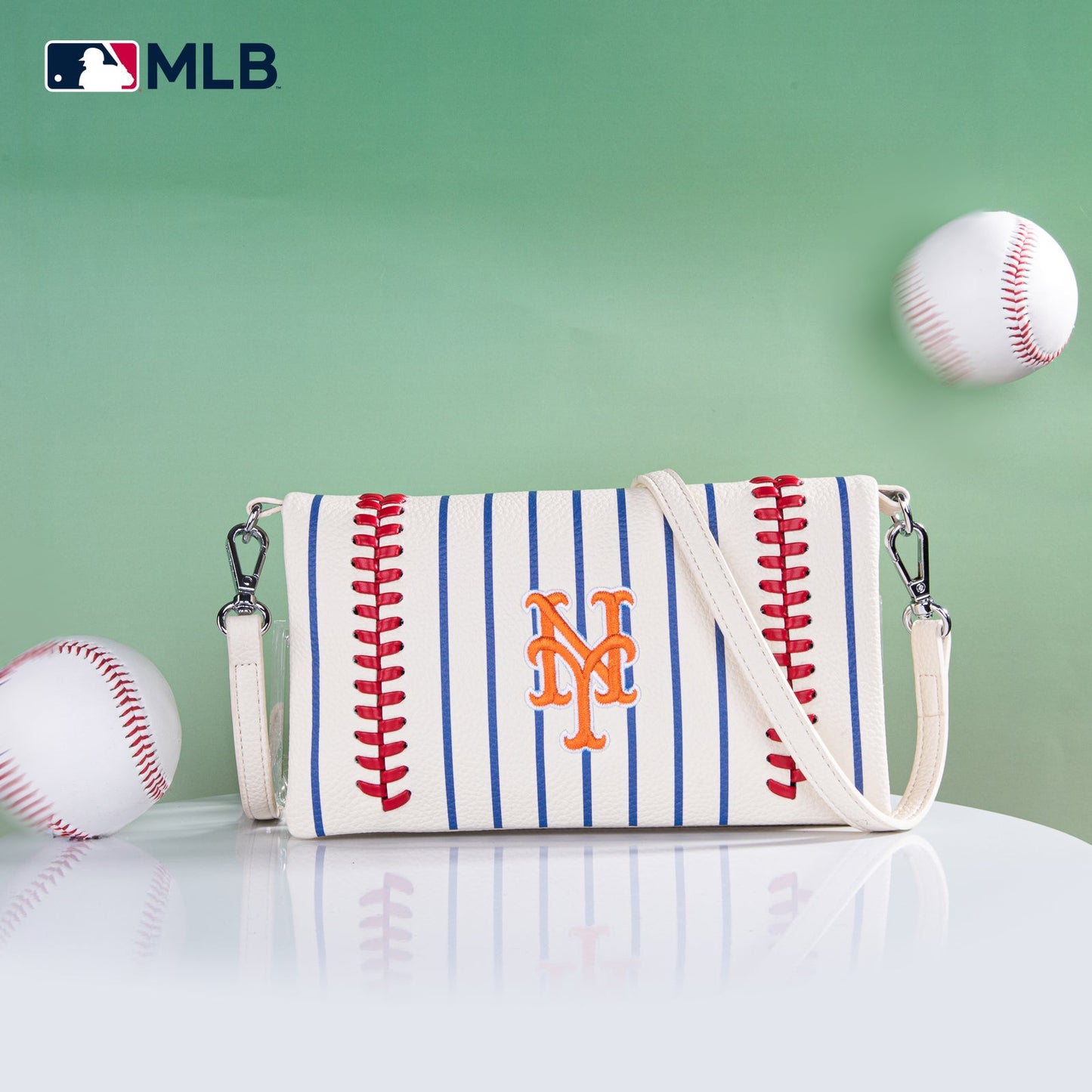 MLB-MT106  MLB New York Mets Team Bi-Fold Clutch/Crossbody