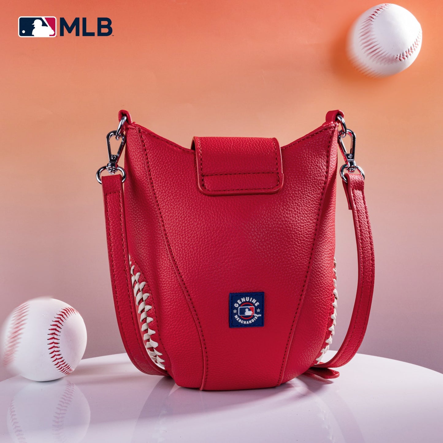 MLB-NY105   MLB New York Yankees Team  Baseball Stitch Crossbody- Red