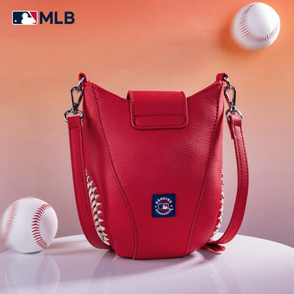 MLB-NY105   MLB New York Yankees Team  Baseball Stitch Crossbody- Red