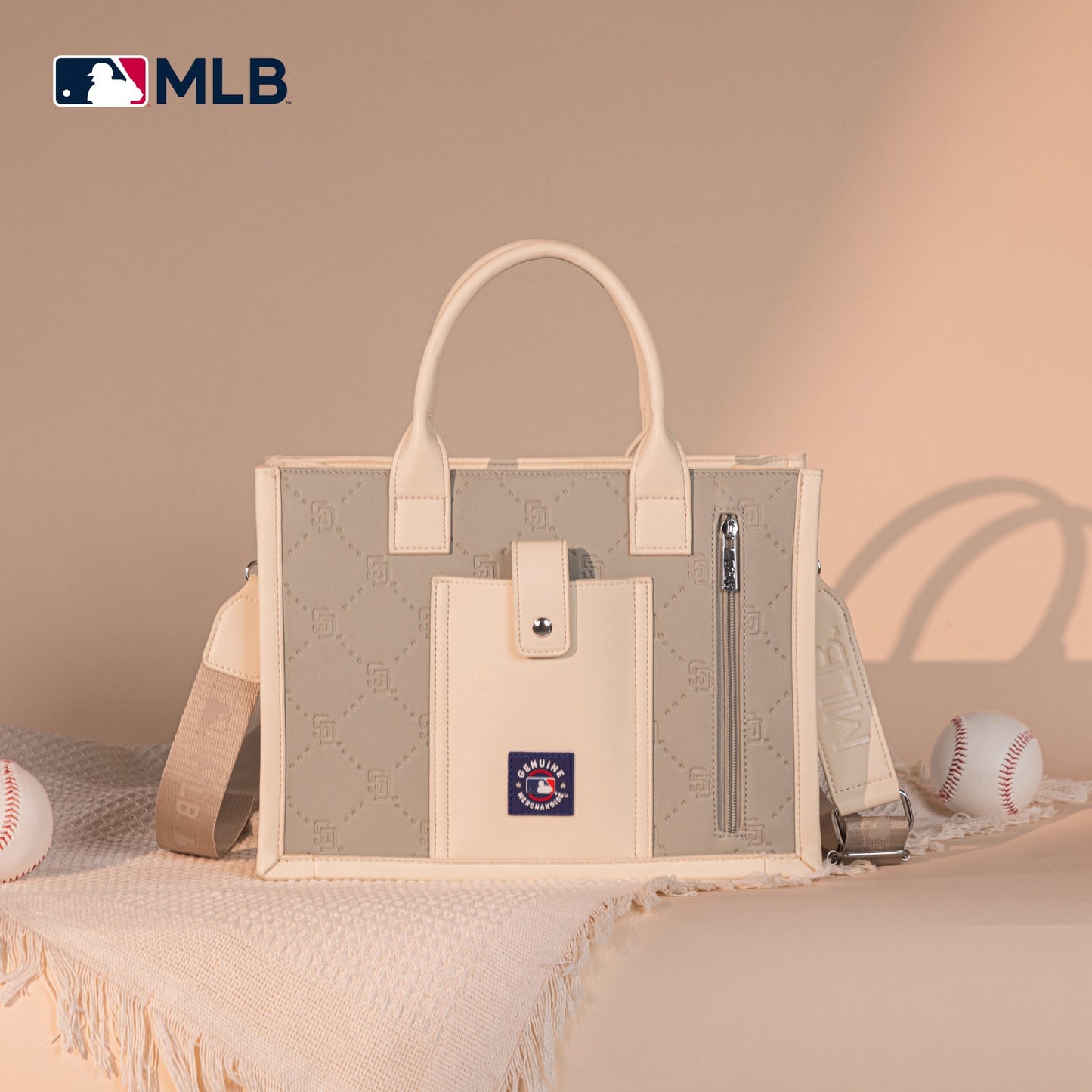 MLB-SD100-100  MLB San Diego Padres Team Whipstitch Tote/Crossbody