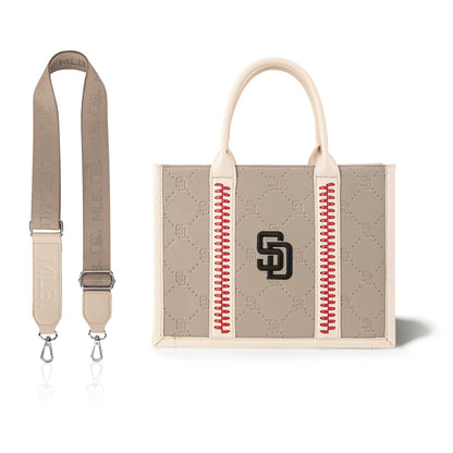 MLB-SD100-100  MLB San Diego Padres Team Whipstitch Tote/Crossbody