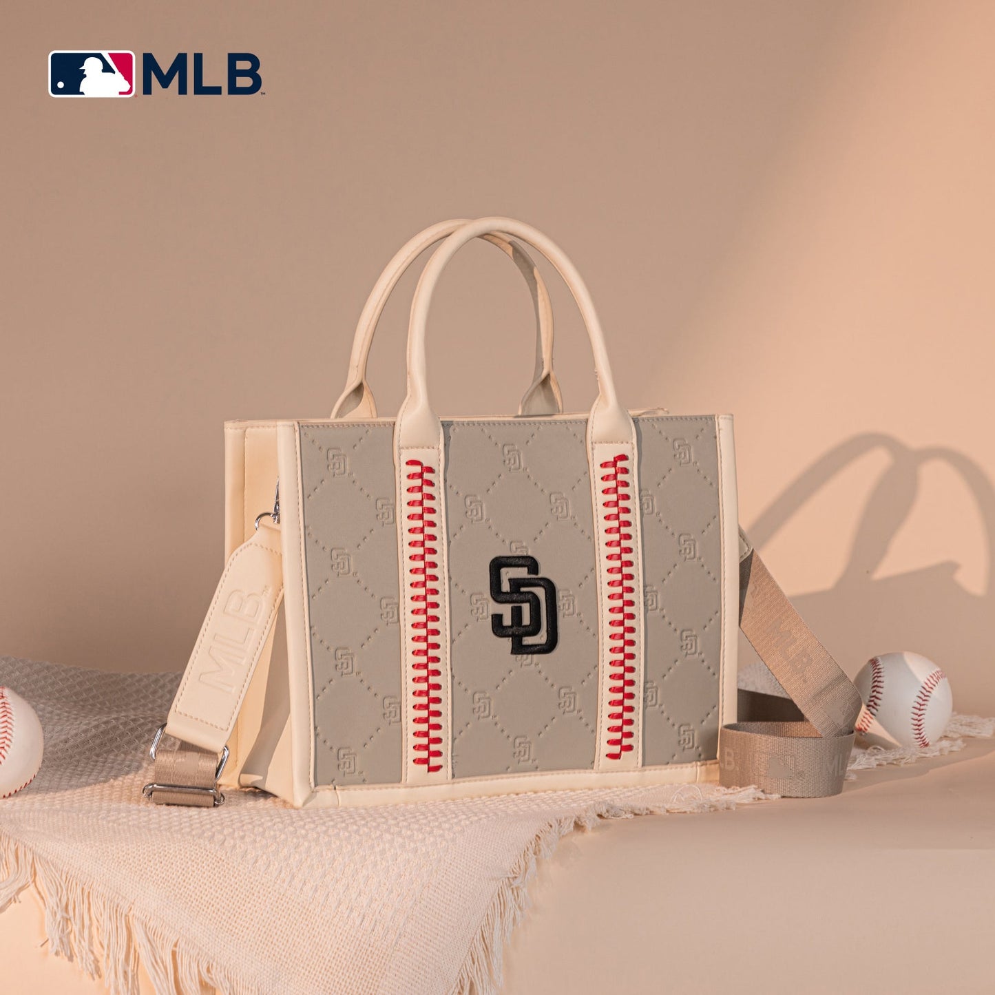 MLB-SD100-100  MLB San Diego Padres Team Whipstitch Tote/Crossbody