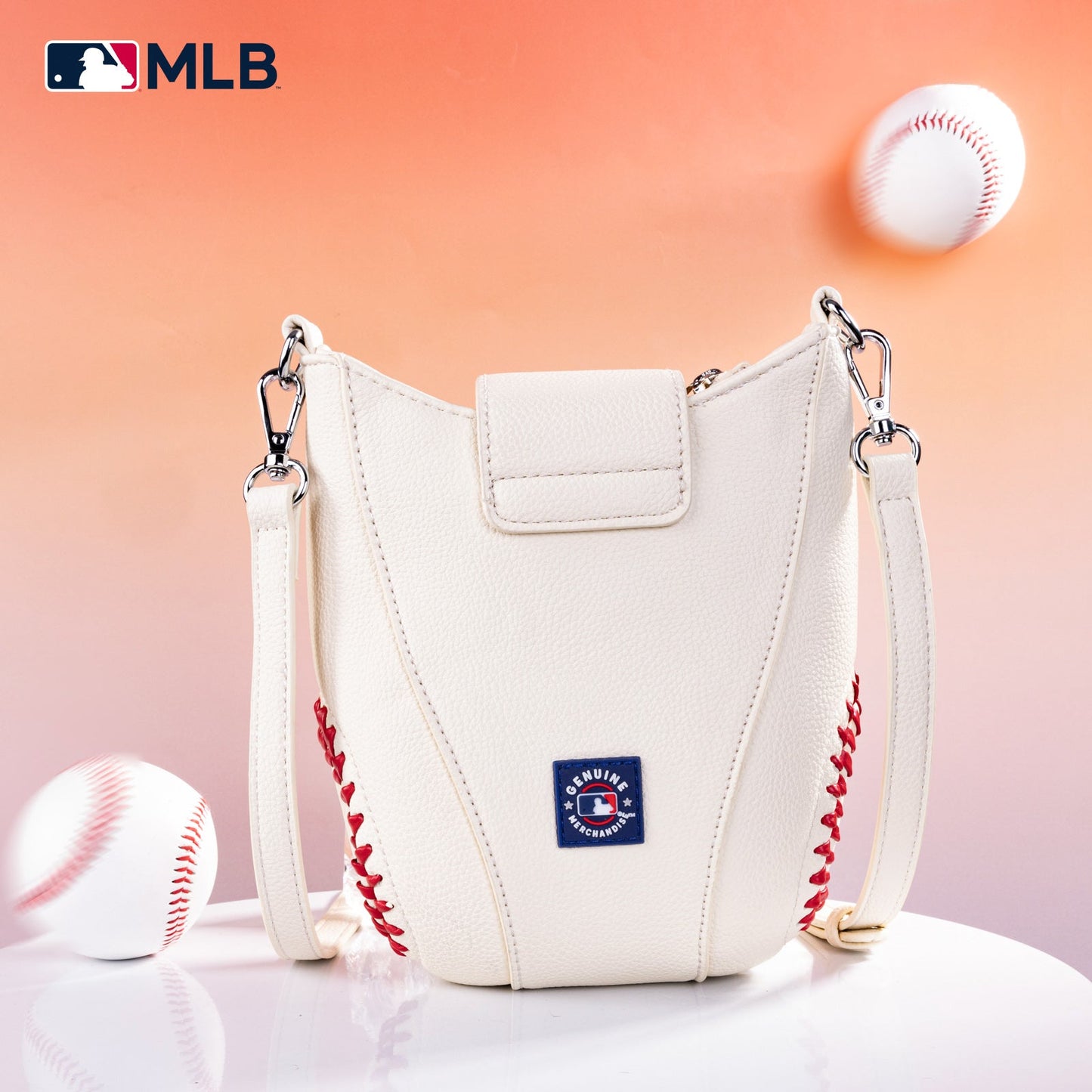 MLB-SF105  MLB San Francisco Giants Team Baseball Stitch Crossbody - Beige