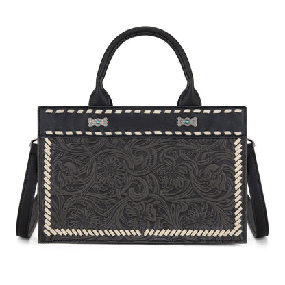 MW1323-8011  Montana West Tooled Collection Tote/Crossbody