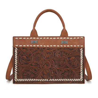 MW1323-8011  Montana West Tooled Collection Tote/Crossbody