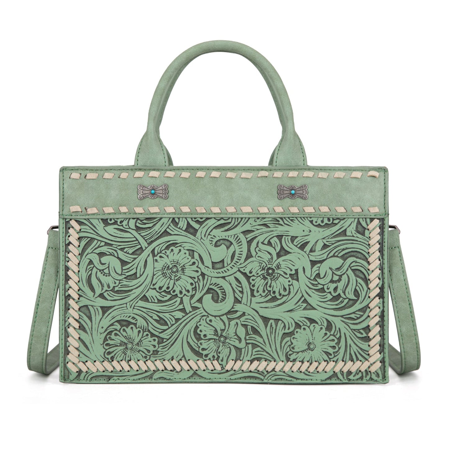 MW1323-8011  Montana West Tooled Collection Tote/Crossbody