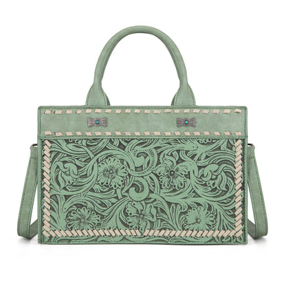 MW1323-8011  Montana West Tooled Collection Tote/Crossbody