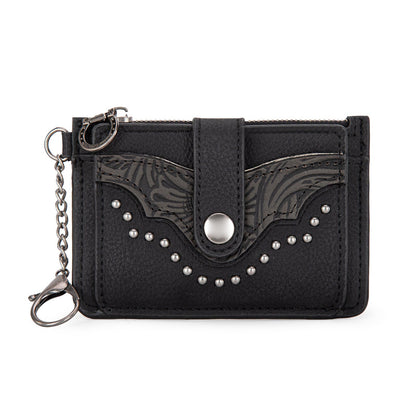MW1323-W049  Montana West Floral Tooled Collection Key Ring Wallet