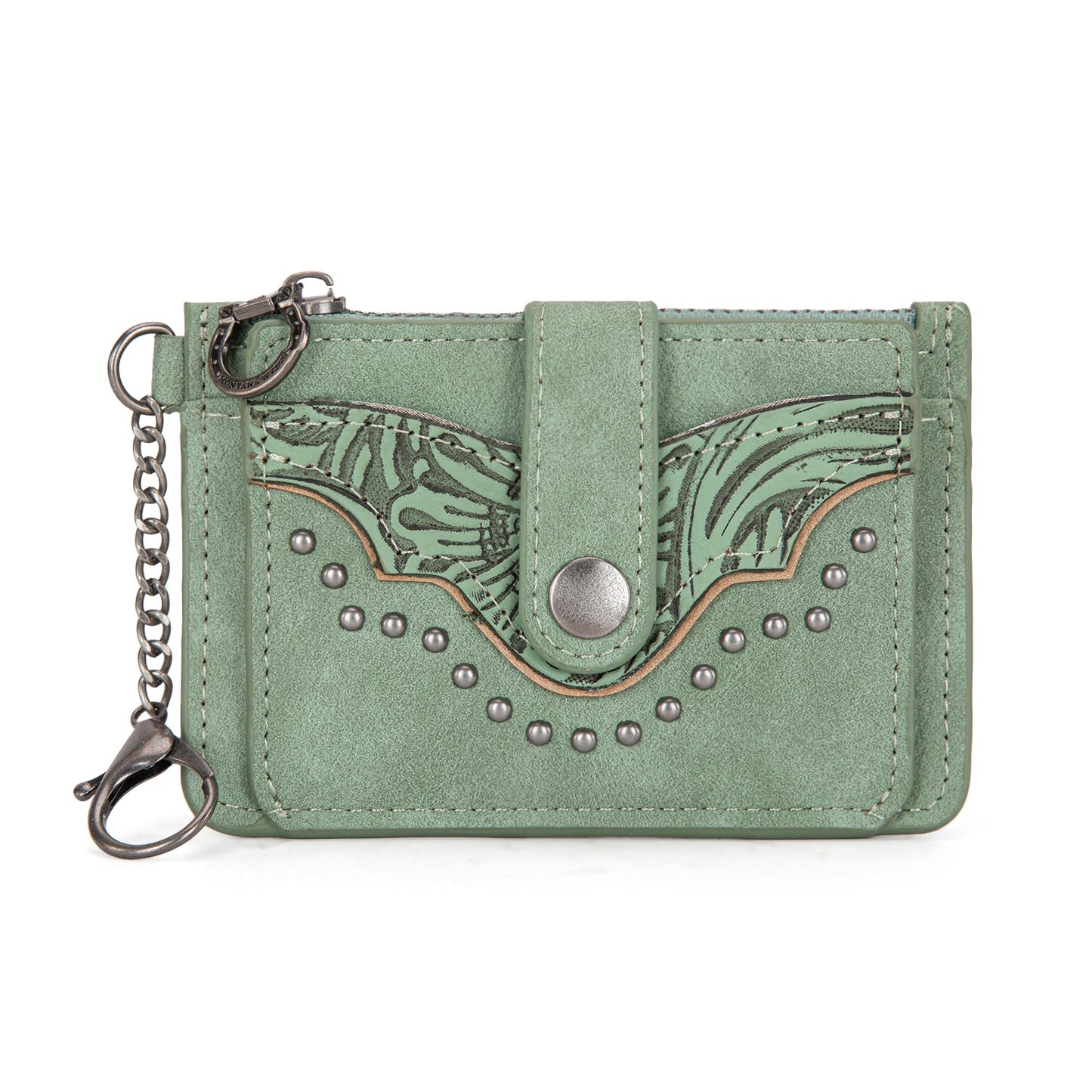 MW1323-W049  Montana West Floral Tooled Collection Key Ring Wallet