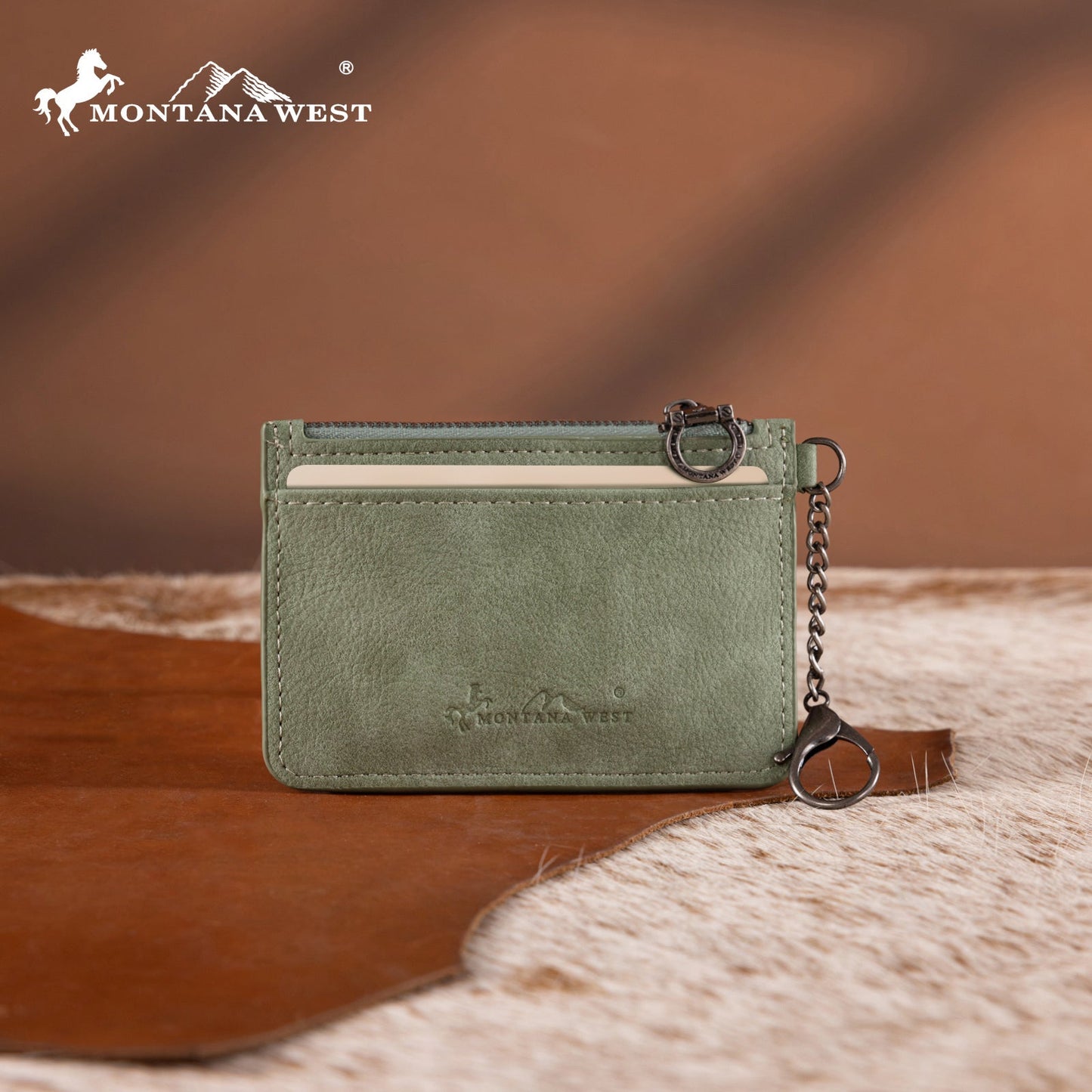 MW1323-W049  Montana West Floral Tooled Collection Key Ring Wallet