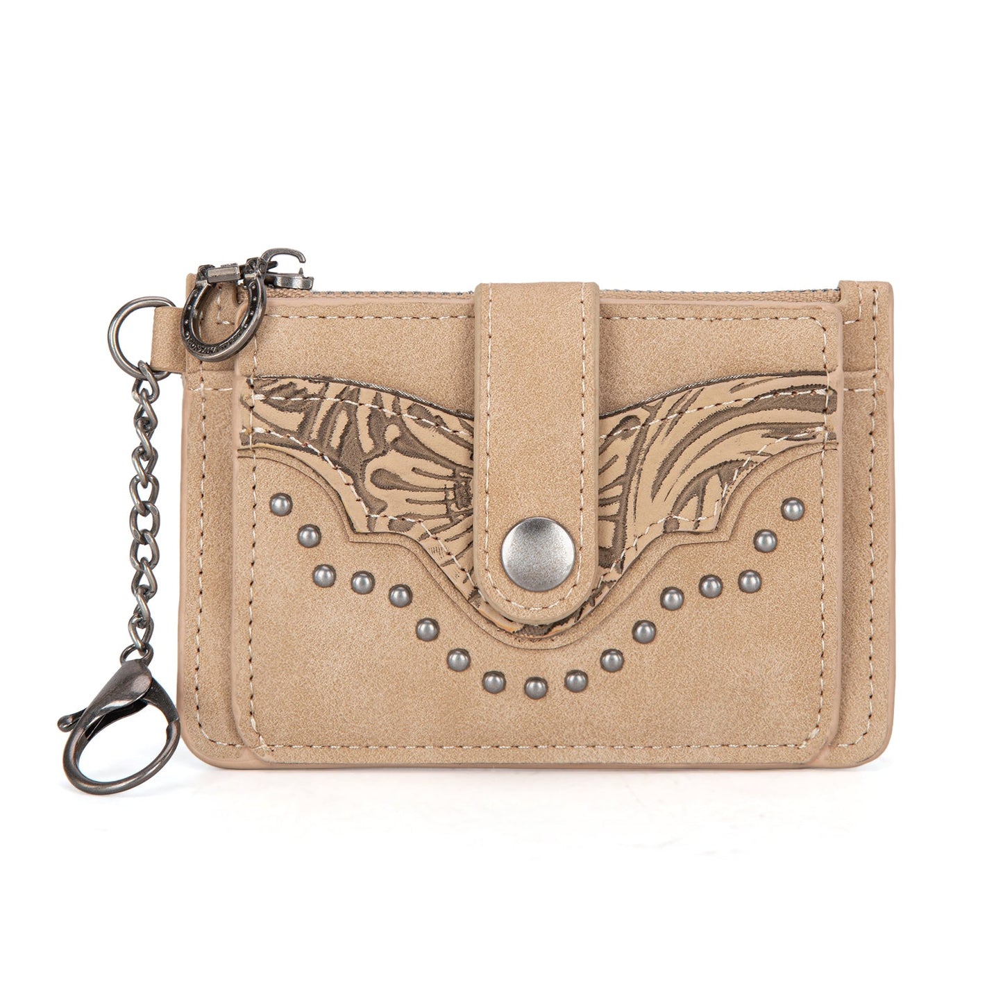 MW1323-W049  Montana West Floral Tooled Collection Key Ring Wallet