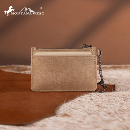 MW1323-W049  Montana West Floral Tooled Collection Key Ring Wallet