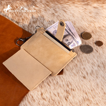 MW1323-W049  Montana West Floral Tooled Collection Key Ring Wallet
