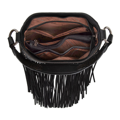 MW1323G-918  Montana West Tooled Fringe Collection Hobo Shoulder Bag