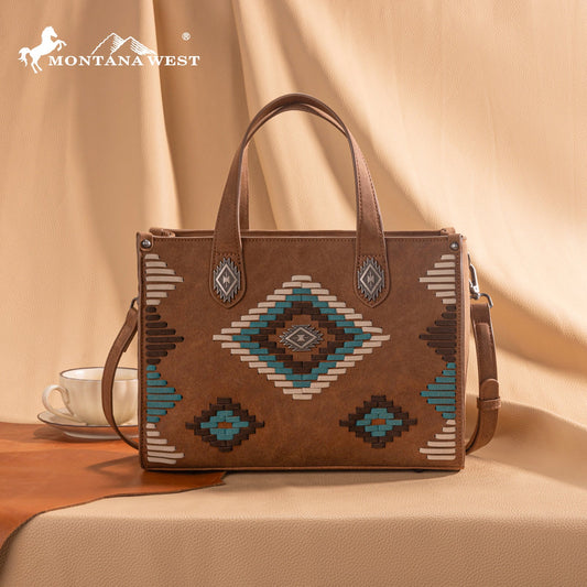 MW1332-8322 Montana West Aztec Collection Tote/Crossbody