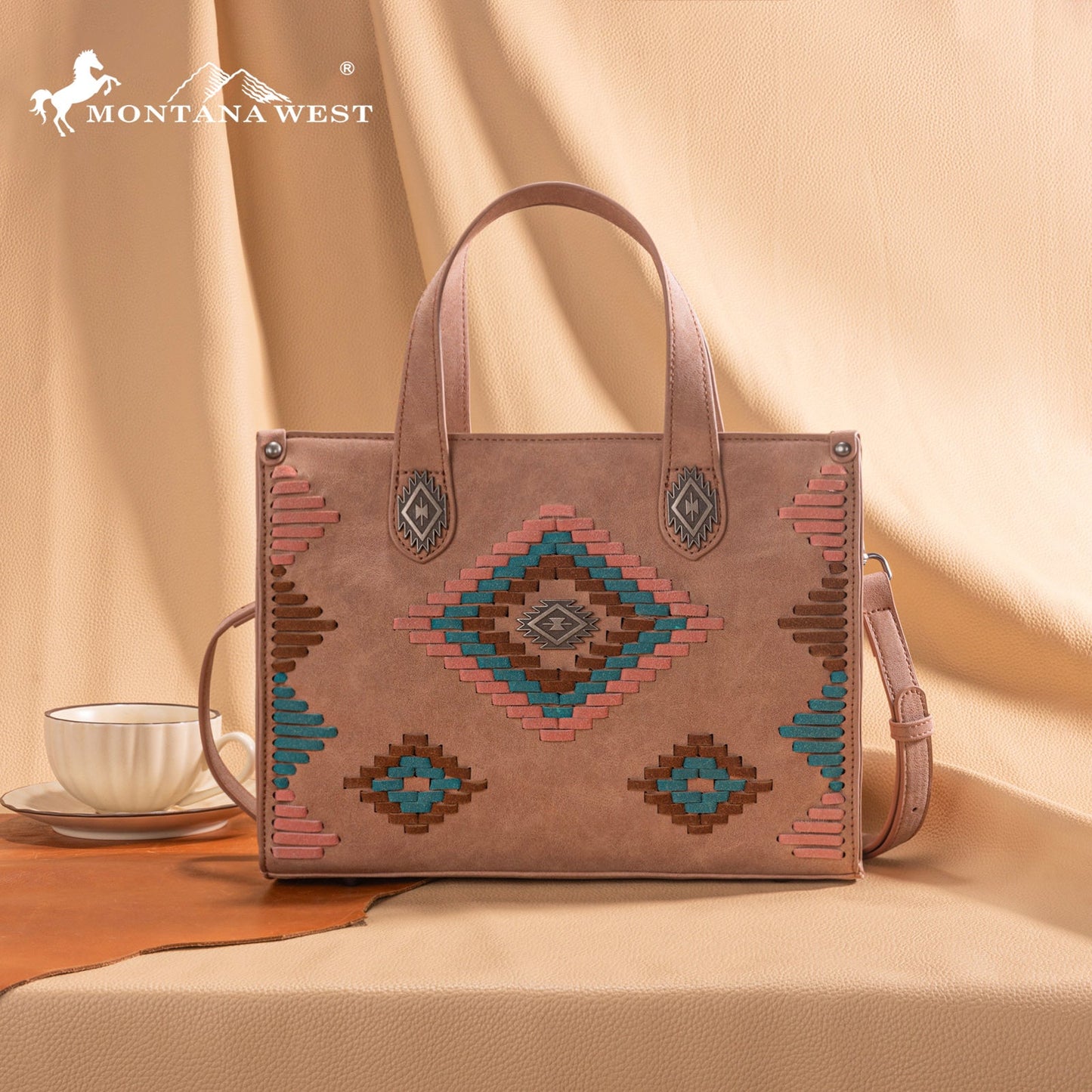 MW1332-8322 Montana West Aztec Collection Tote/Crossbody