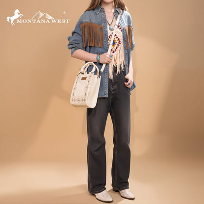 MW1334-1831  Montana West Embroidered Aztec Small Tote/Crossbody