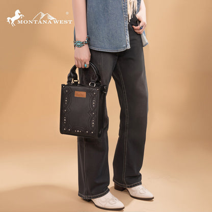MW1334-1831  Montana West Embroidered Aztec Small Tote/Crossbody