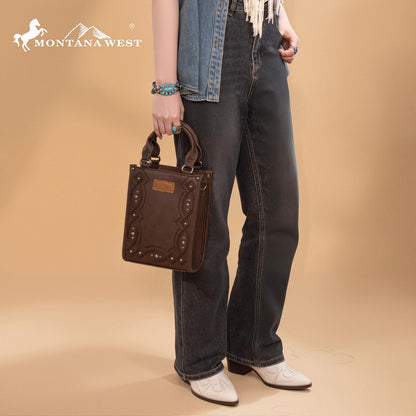 MW1334-1831  Montana West Embroidered Aztec Small Tote/Crossbody