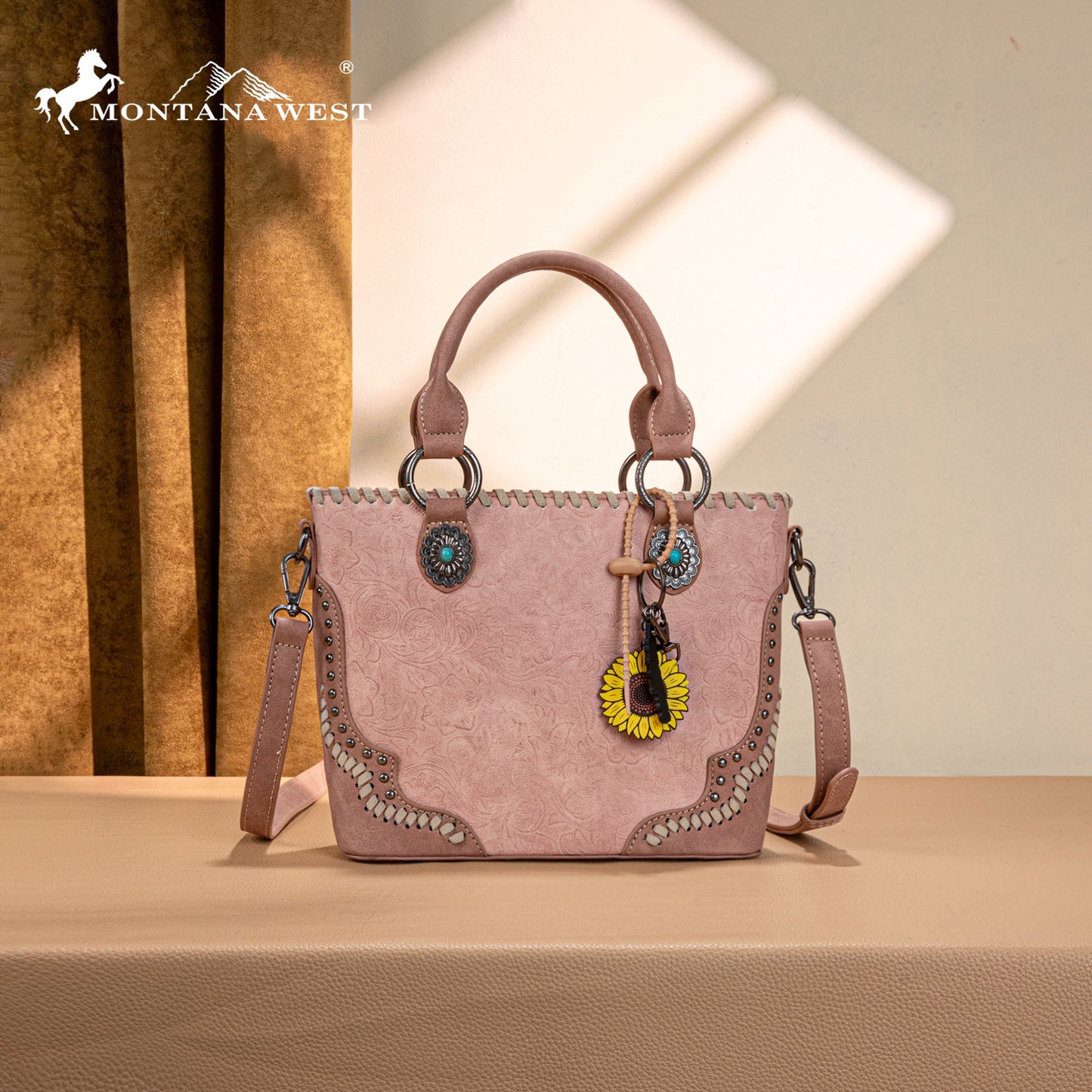 MW1335-8360 Montana West Embossed Collection Tote/Crossbody Bag