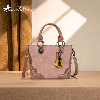 MW1335-8360 Montana West Embossed Collection Tote/Crossbody Bag