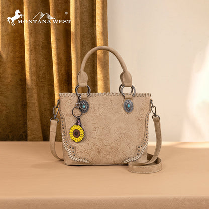 MW1335-8360 Montana West Embossed Collection Tote/Crossbody Bag