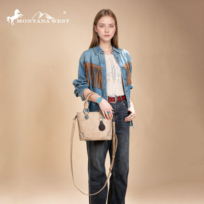 MW1335-8360 Montana West Embossed Collection Tote/Crossbody Bag
