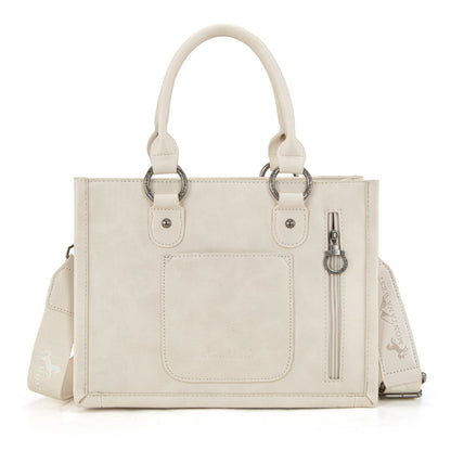 MW1339-2002  Montana West Tooled Concho Tote/Crossbody -Beige