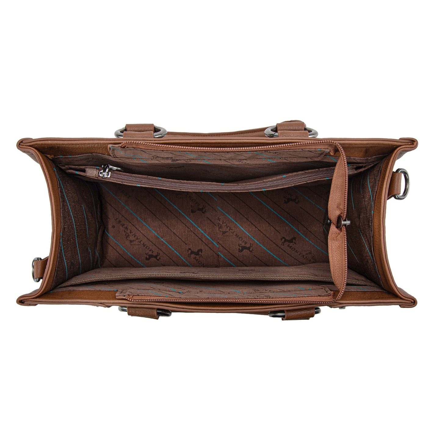 MW1339-2002  Montana West Tooled Concho Tote/Crossbody -Brown