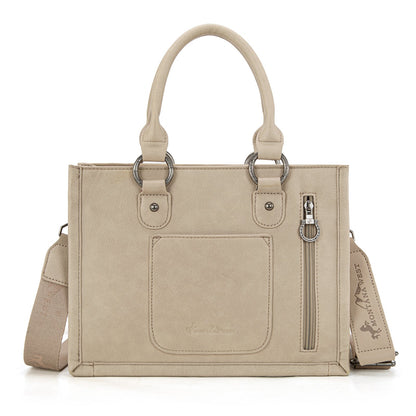 MW1339-2002  Montana West Tooled Concho Tote/Crossbody -Tan