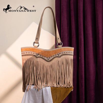 MW1340G-8317 Montana West Fringe Collection Concealed Carry Tote