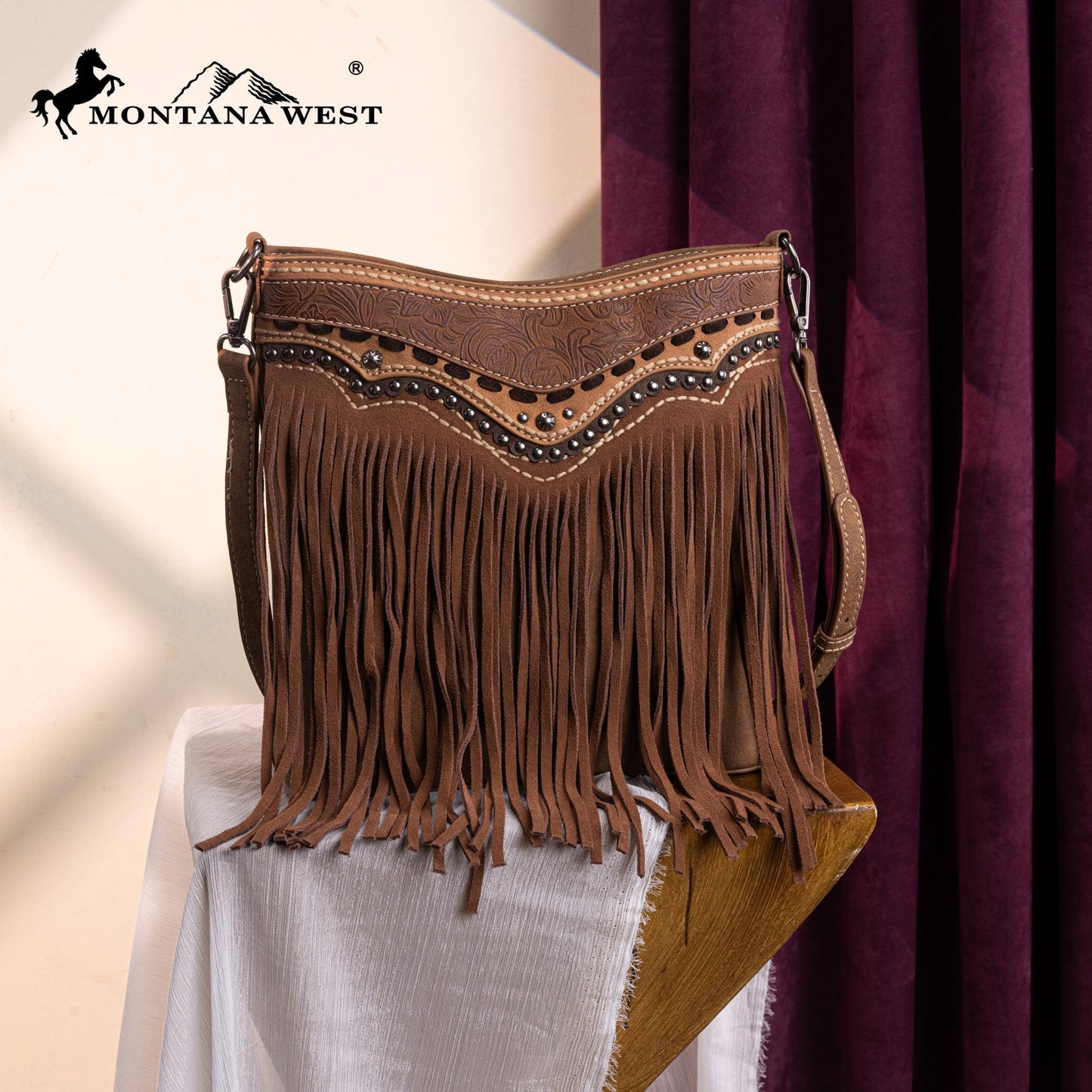 MW1340G-9360   Montana West Fringe Collection Crossbody