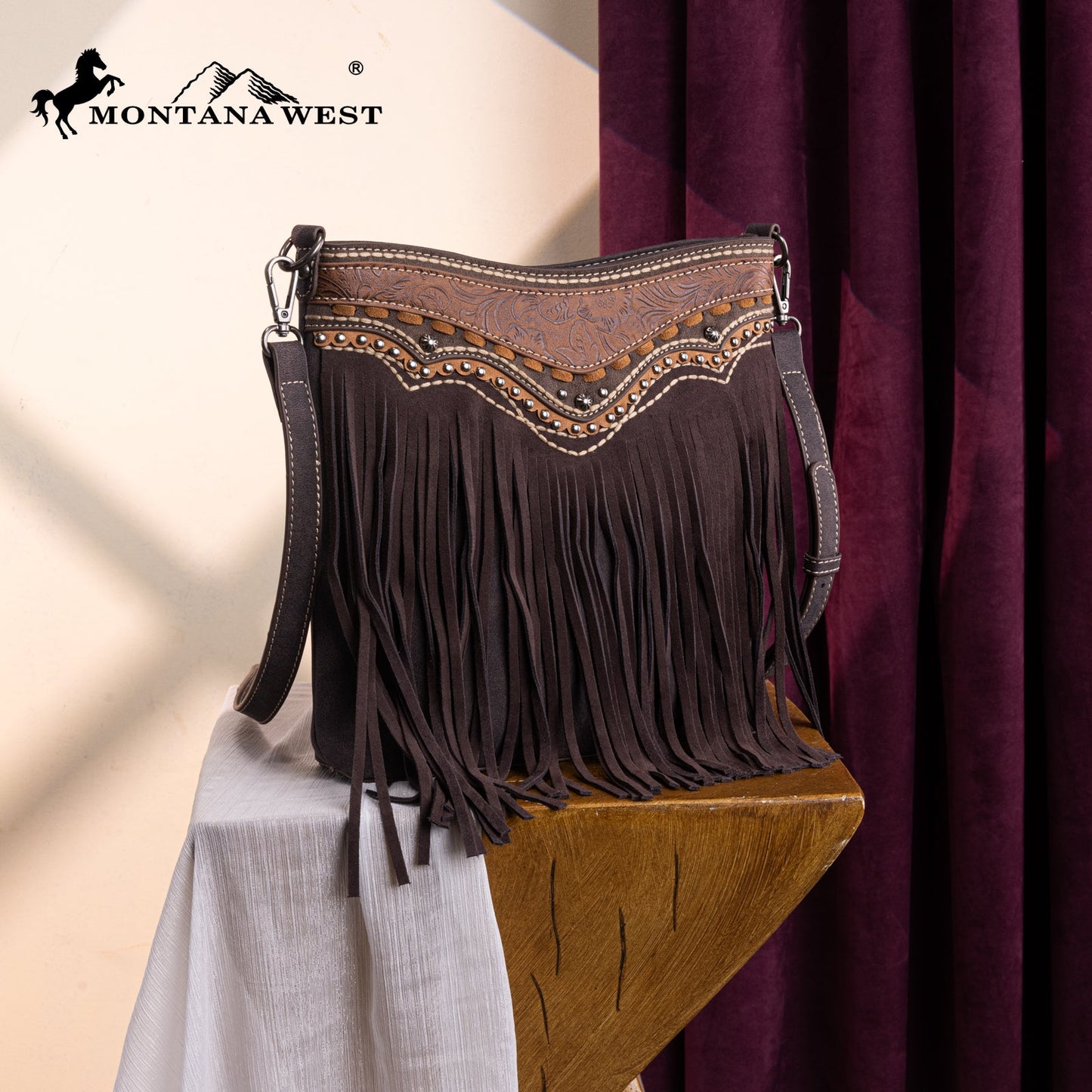 MW1340G-9360   Montana West Fringe Collection Crossbody