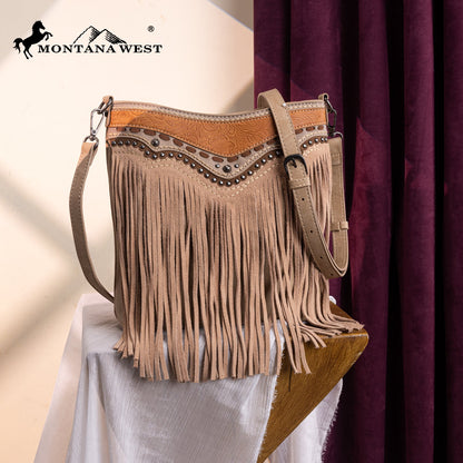 MW1340G-9360   Montana West Fringe Collection Crossbody